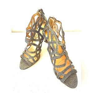 3 for $60. Nina Heels sz 6 Silver 4 inch        Back Zipper, Shimmer